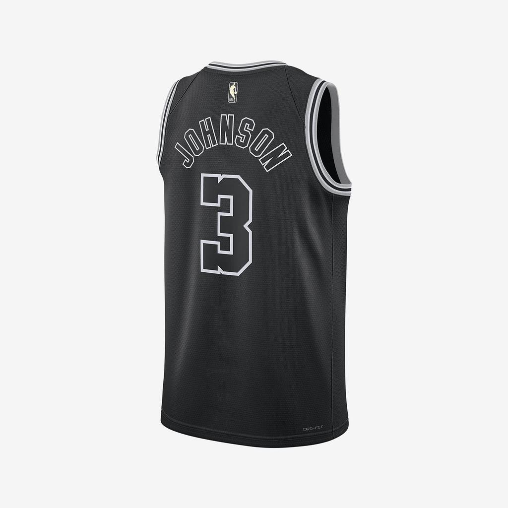 Nike Мужская футболка NBA San Antonio Spurs Келдон Джонсон №3 Swingman Черная DO9453-011