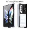 Роскошный чехол с раздвижным окном для Samsung Galaxy Z Fold 4 Fold4 5g, акриловый ПК, жесткий, кристально чистый, полная защита, чехол из ТПУ с мягкими краями