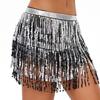 Belly Dance Skirt Layer Tassel Hip Scarf with Sequins Bohemian