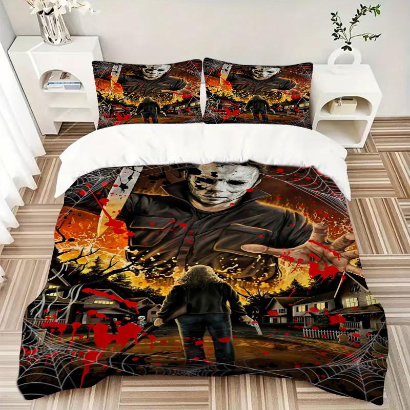 Halloween Horror Night Print 3Pcs Bedding Setduvet Cover With 2 Bedropillowcase Home Birthday Gift