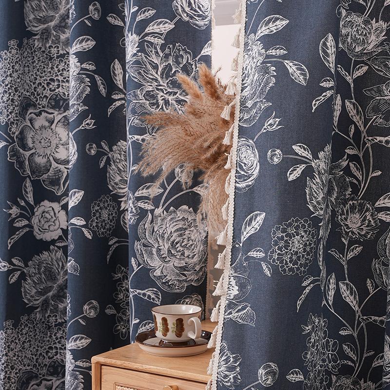 American Light Luxury Retro Atmosphere Decorative Fabric Curtains Finished Bedroom Living Room High-End Curtains