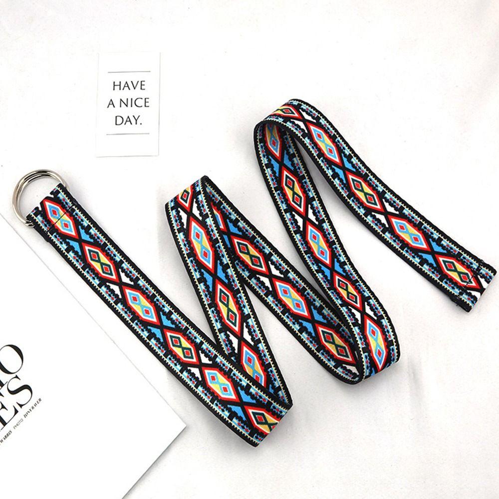 Этнический стиль тренд двойная кольцевая пряжка пояс холщовый ремешок нейлоновый плетеный ремень плетение пояс