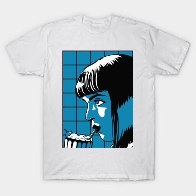 Funny Pulp Fiction TShirt Mia Wallace Quentin Tarantino Graphic Tshirts 90s Vintage Women Men Breathable Comfortable Tee Shirts