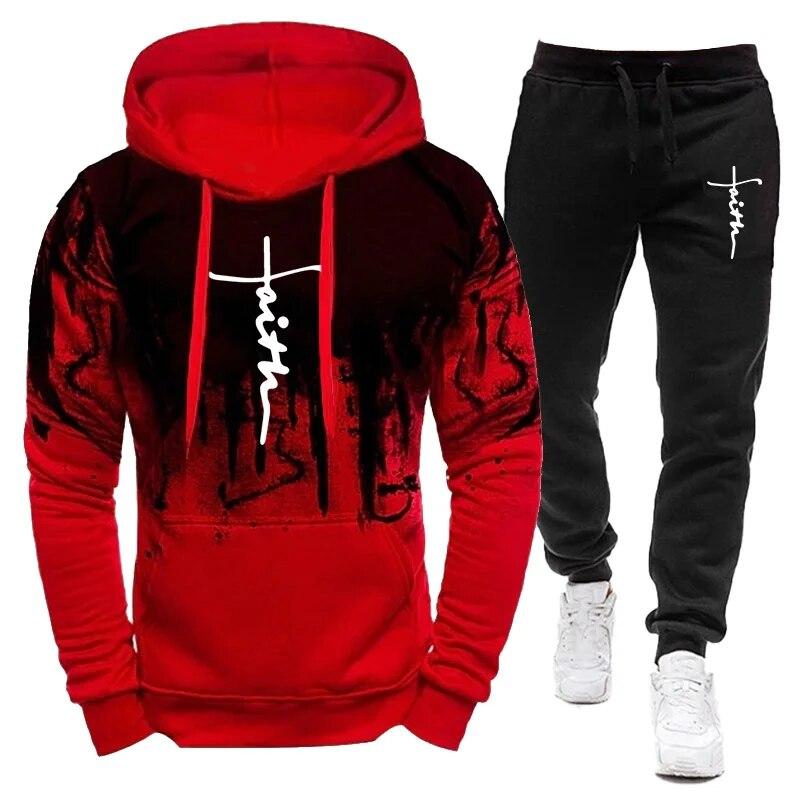 Осень-зима модная одежда спортивный костюм мужской комплект из 2 предметов толстовки + брюки комплекты толстовка мужская толстовка спортивные бегуны спортивные штаны костюм