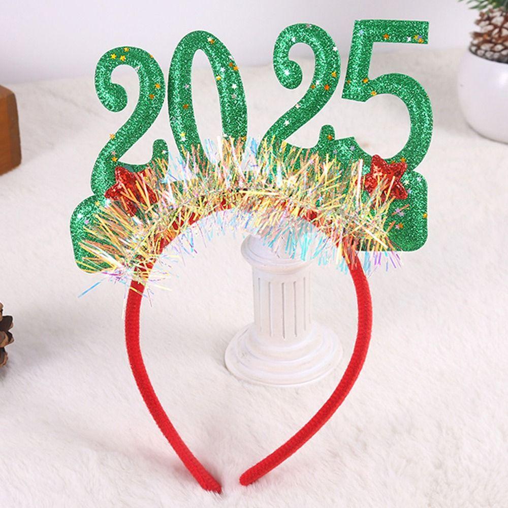 Wear-resistant Sequin 2025 New Year Headbands Non-slip Happy New Year Headdress  Party Favors