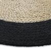 FUNNY JUTE - Living Room or Bedroom Rug In Round Natural Jute Diameter 160 Cm - Black Edge