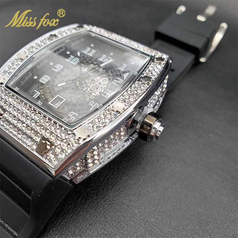 Big Men's Watch Hip Hop Rock Style Rubber Strap Watches For Man Calendar Waterproof IceOut Male Accessories Clock Dropshipping