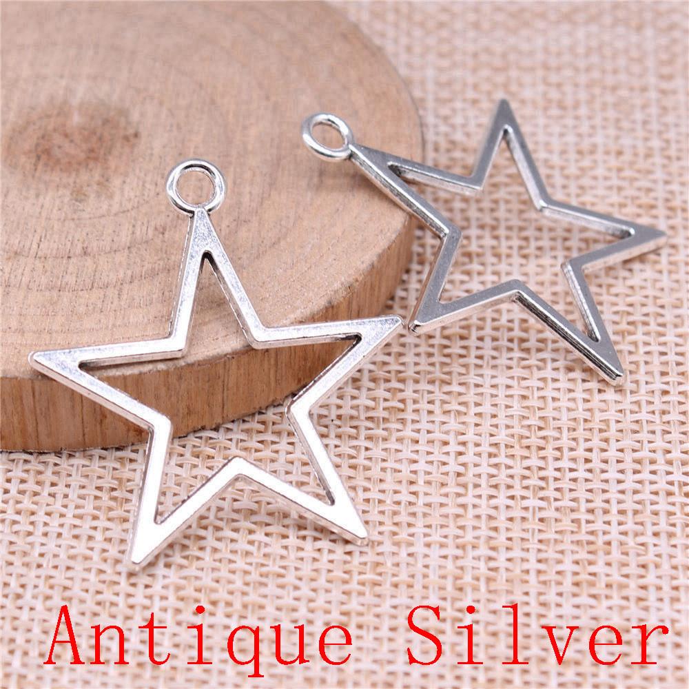 Hollow Pentagram Charms Pendant For Bracelet Necklace Jewelry Making Craft Findings