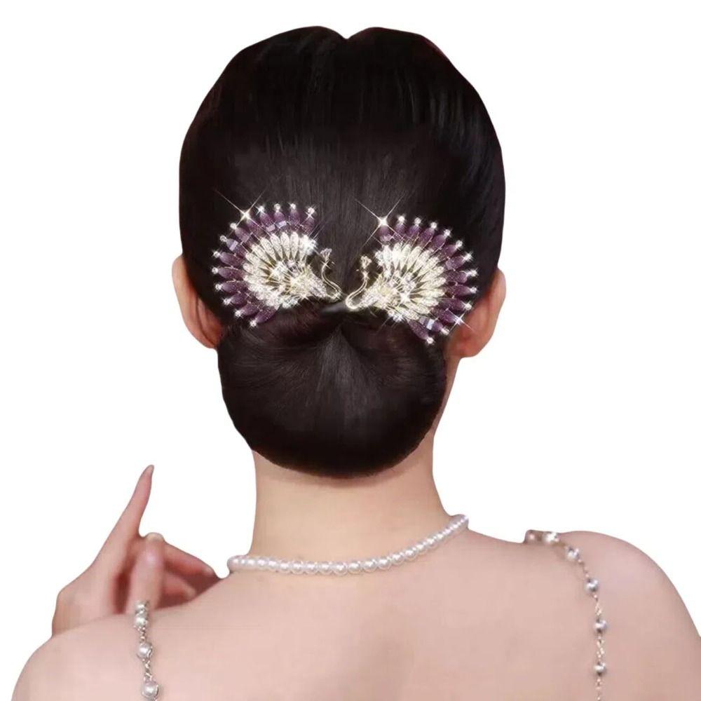 Новый дисплей Павлина Завивка для волос Павлина Крылья Ангела Прочная заколка-твистер Элегантный пучок для волос Женщина Девушка