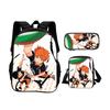 Рюкзак Haikyuu, пенал, сумка через плечо 3 шт. Набор, молодежный принт, новый стиль, лучший подарок на день рождения для мальчиков и девочек, идущих в школу
