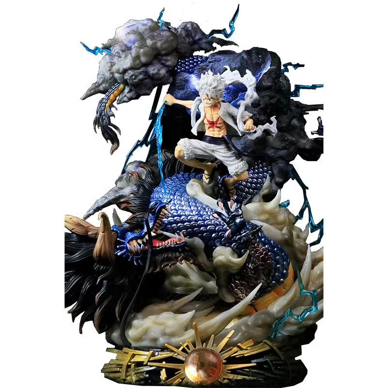 Hot Sell 23cm New Pirate King Handmade Nica Lufei Vs Longkaiduo Statue Anime Model Tide Play Ornament Handmade Holiday Gift