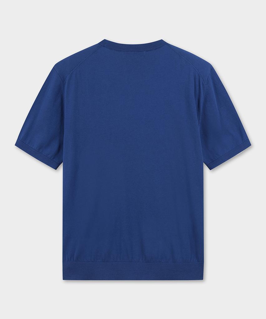 BROOKS BROTHERS Cotton Crew Neck Short Sleeve Sweater (Blue) (Bbwrmb201Amfm)