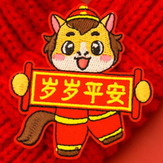Yousheng Red Knitted Cat Scarf Year of The Horse Dog Scarf Chinese New Year Pet Scarf for Cats And Small Dogs Festive Costume Accessory
