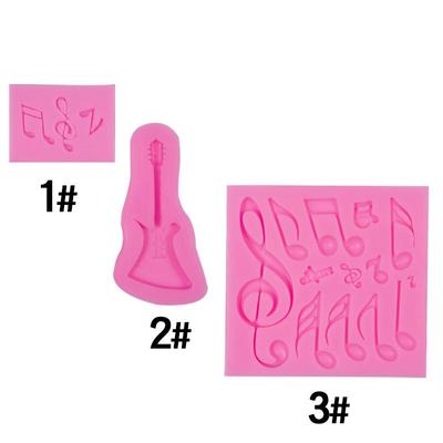 Музыкальная тема Гитара и Ноты Силиконовая форма для мастики для украшения торта и шоколада