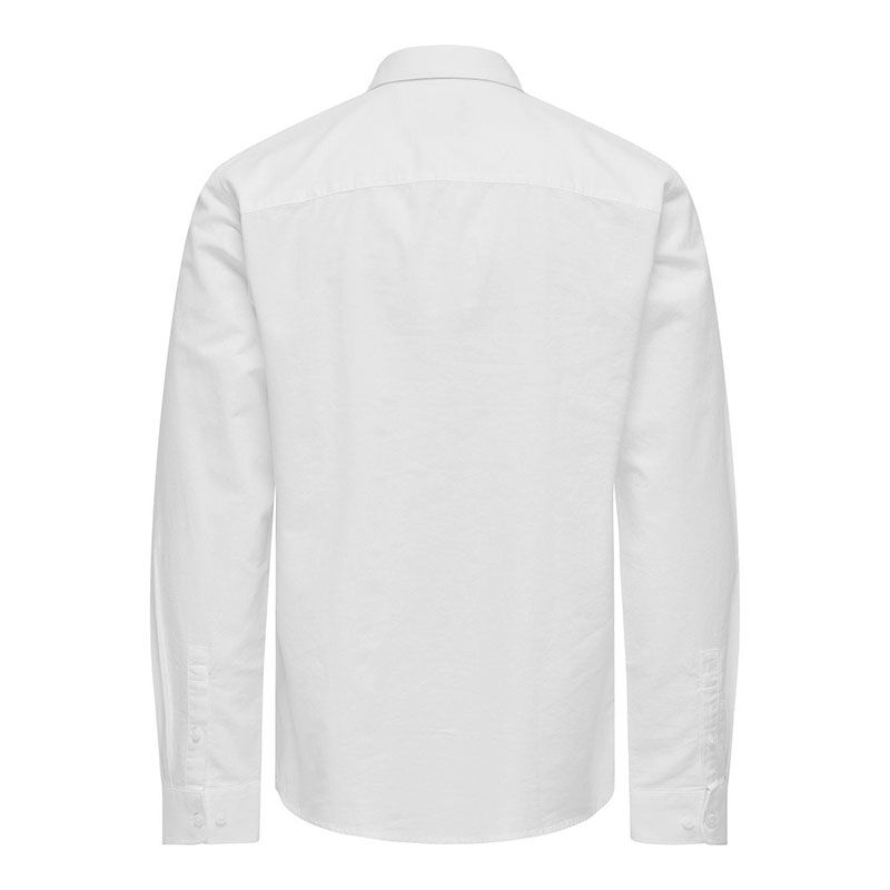 Мужская хлопковая рубашка прямого кроя с длинными рукавами ONLY AND SONS