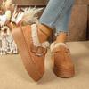 Fashionable winter women's snow boots with buckle low-top warm cotton shoes