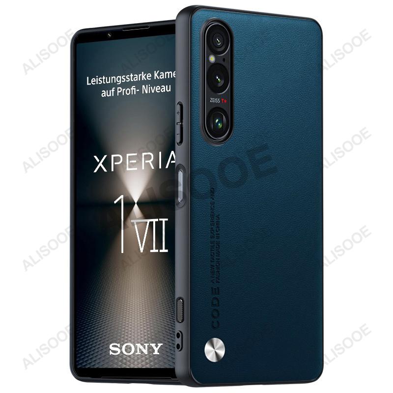 Противоударный чехол Funda для Sony Xperia 1 VII Роскошный чехол для телефона из ПУ-кожи с текстурой волокна для Sony Xperia1 VII Capa