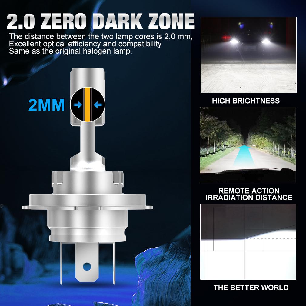 2 шт. Canbus H4 светодиодные лампы для фар дальнего и ближнего света 30000 лм для автомобилей и мотоциклов 24 шт. 3570 CSP турбо светодиодные диодные лампы для авто мото фары 12 В 6500 К