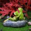 1 Pcs Simulation Mini Frog Resin Ornament Miniature Figurine Landscaping Home Garden Decoration Micro Landscape Terrarium Craft