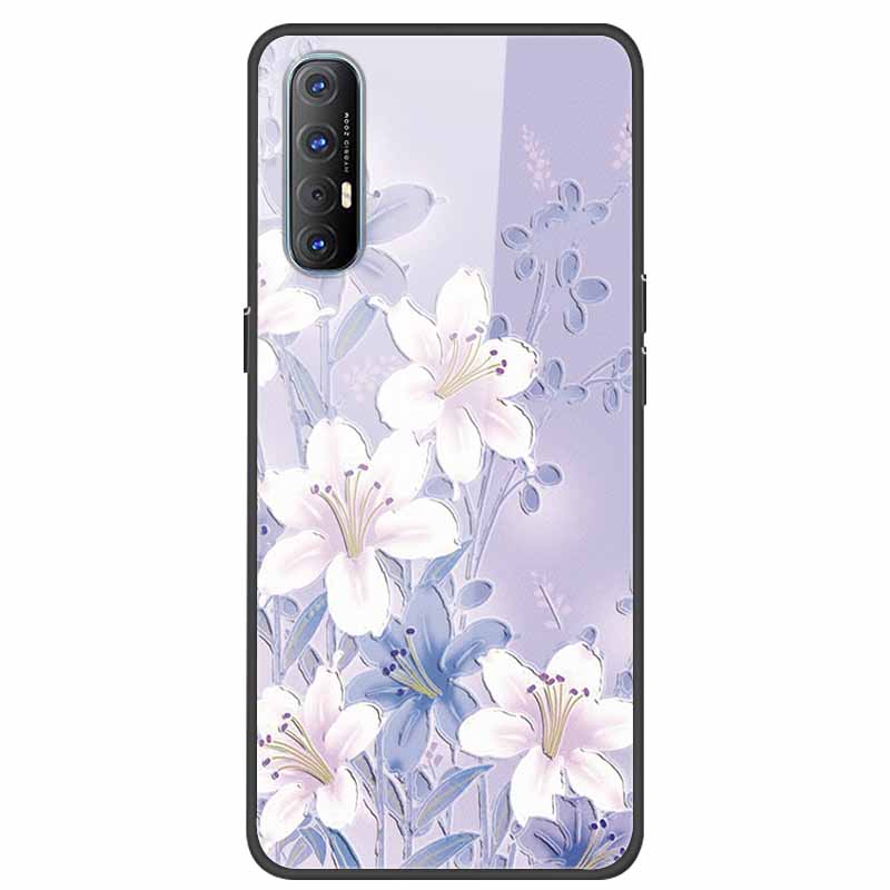 Tempered Glass Case For Oppo Reno 3 Pro 5G Case 6.5" Hard Phone Back Cover Soft Bumper For Oppo Reno3 Pro Case Funda Para PCRM00