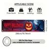 Happy Halloween Jack-o-Lantern & Haunted House Outdoor Banner 17x78in, Creepy Yard Sign for Garden Fence