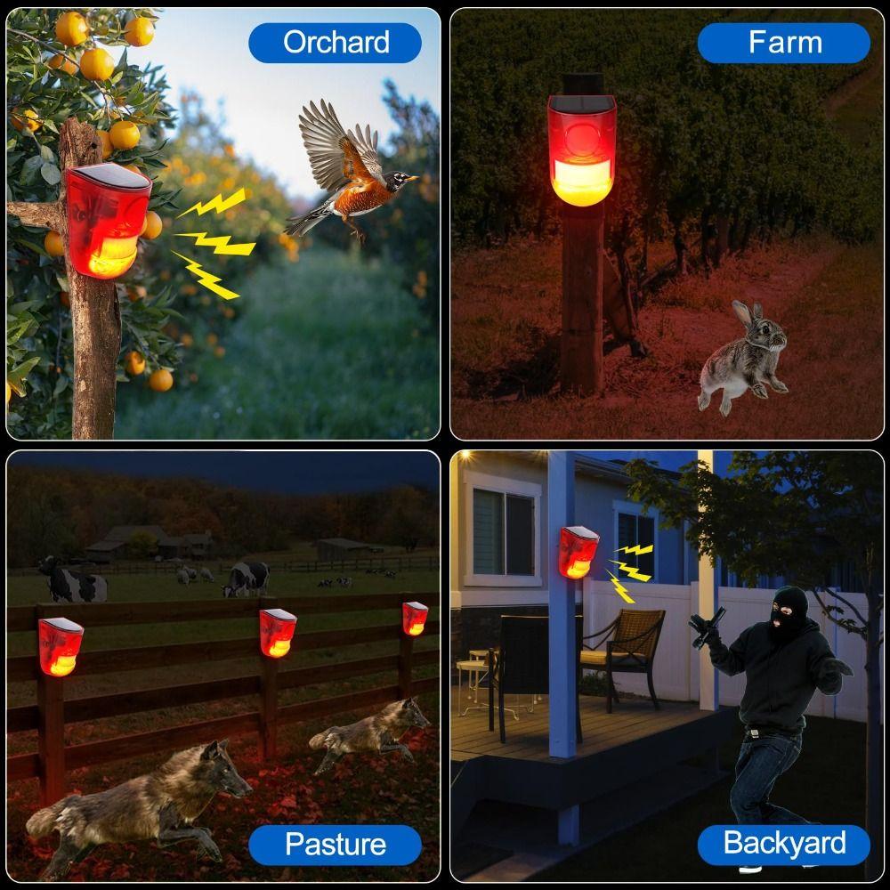 Waterproof Solar Alarm Multifunctional Rechargeable Solar Charging Alarm Sound Alarm Portable Security Alarm Siren