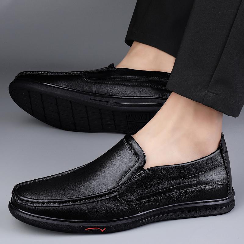 Мужская обувь из мягкой кожи, повседневная обувь для вождения, мужская деловая повседневная кожаная обувь, мужская обувь из натуральной кожи без шнуровки