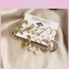 Gold French Retro Ear Ring Set With Artificial Pearl Decoration Women For