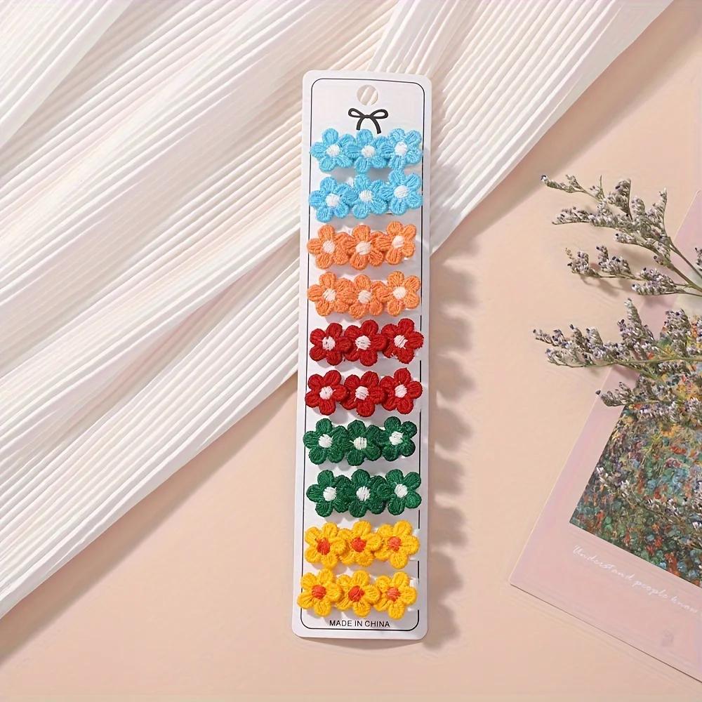 10Pcs/Set Baby Hair Clip Cute Mini Flower Hairpins for Toddler Children Girl Lovely Clips Barrettes Headwear Accessories Gifts