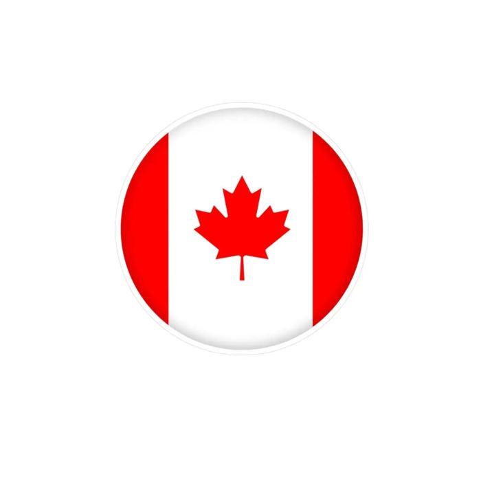 Autocollant Rond - Canada - 9 cm - PVC - 1000 pièces - Colle à base d'eau
