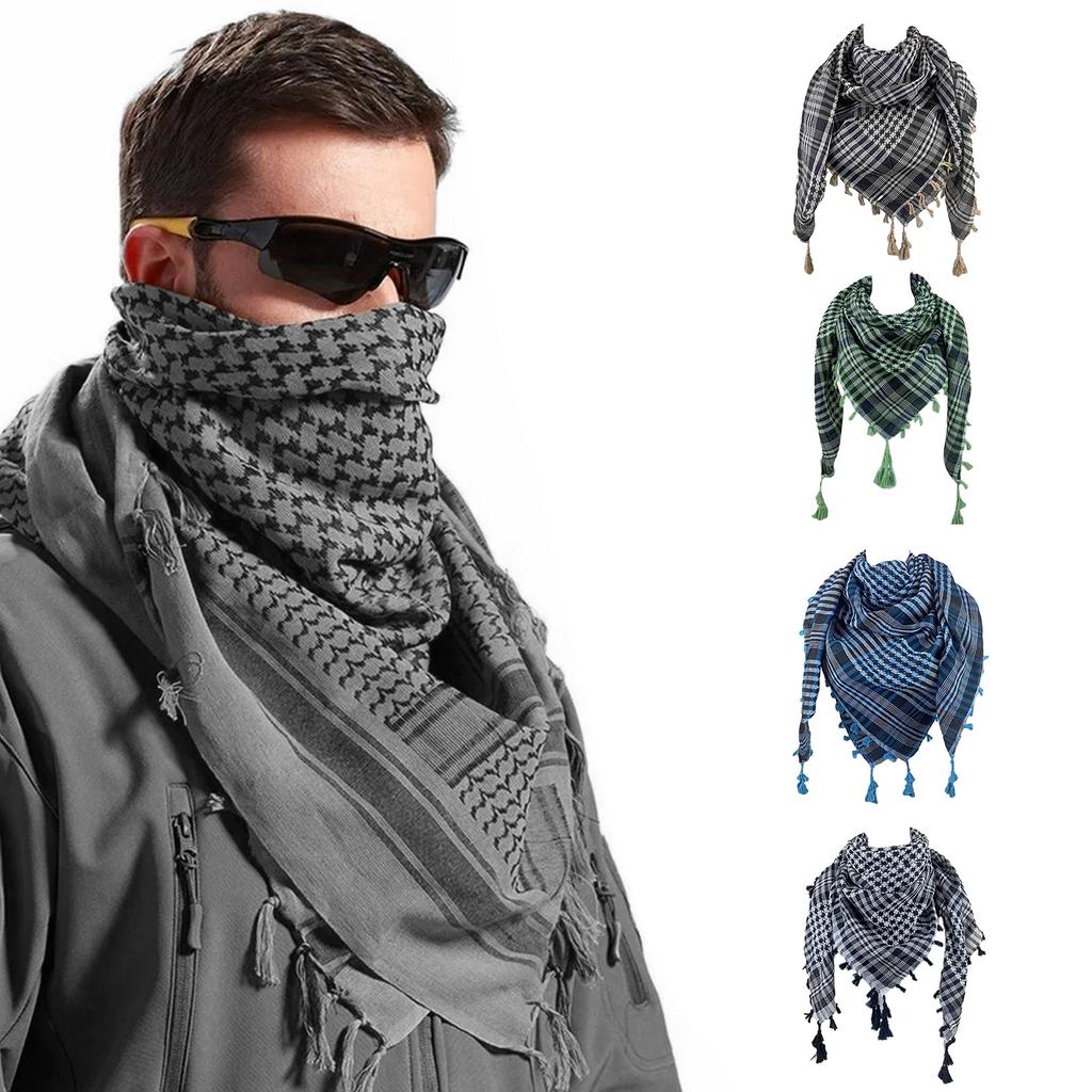 Breathable Shemagh Tacticals Desert Scarf Wrap Winter Shawl Neck Warmer Cover Head Wrap Windproof Tassels Scarf