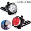 4 режима перезаряжаемая USB-фара для велосипеда, задний фонарь