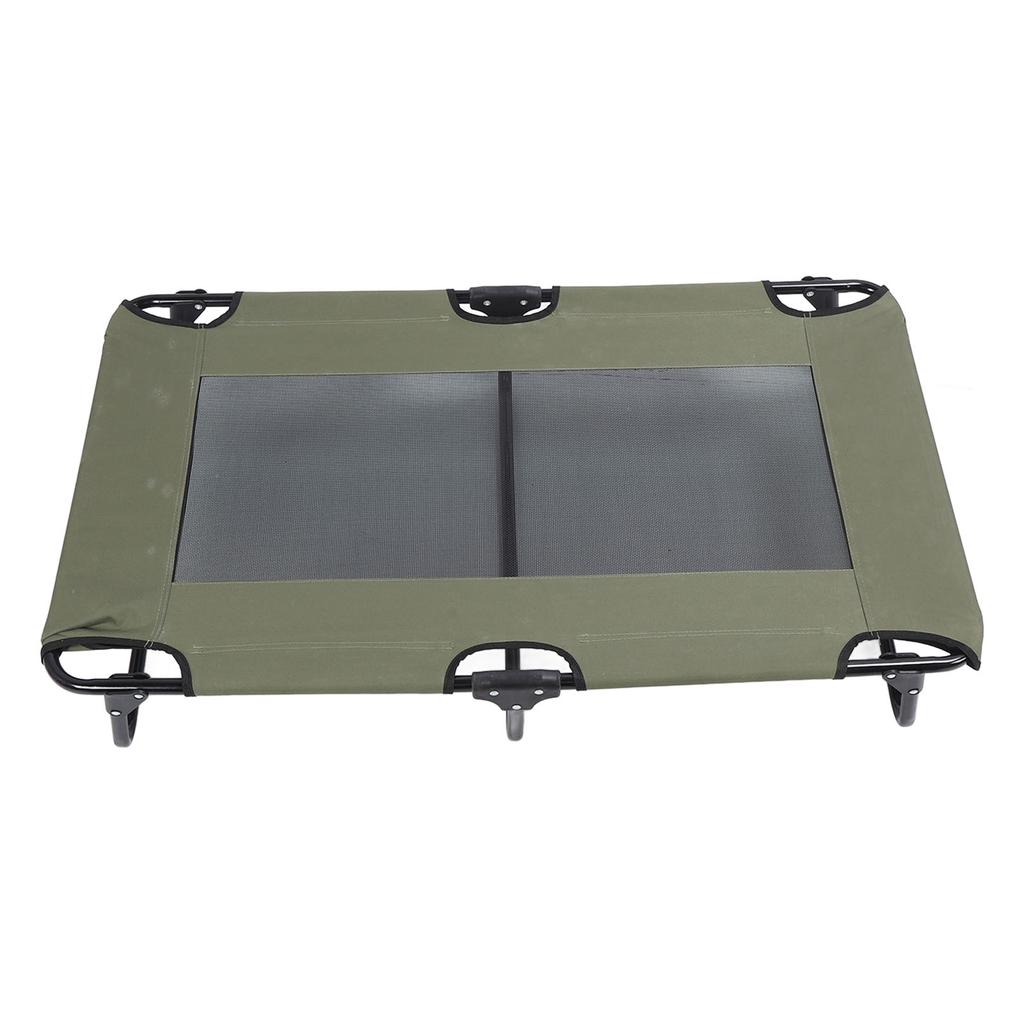 Raised Dog Bed Foldable Cooling Elevated Dog Bed Portable Raised Pet Cot for Outdoor Green