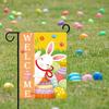 Easter Bunny Garden Flag Gray Rabbit Spring Floral Farmhouse Holiday Outside Decorations Burlap Yard Flag