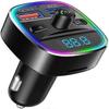 Nulaxy Bluetooth FM Transmitter for Car, QC3.0 & 7 Colors LED Backlit Car Radio Bluetooth Adapter Music Player Hands Free Car Kit with SD Card Slot, S