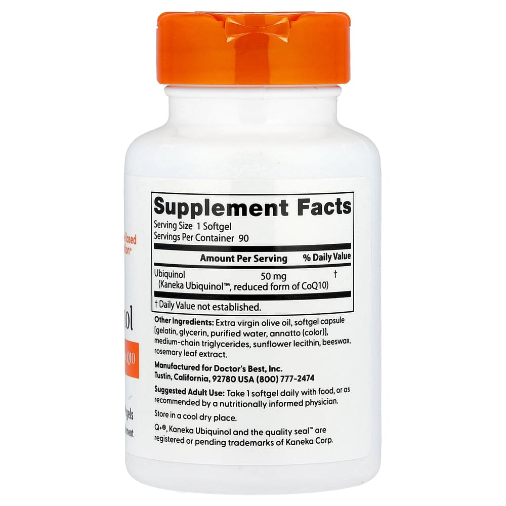 Doctor's Best Ubiquinol with Kaneka 50mg Softgels, 90 Count