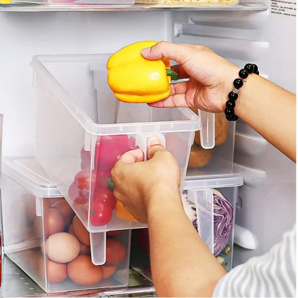 New Plastic Kitchen Fridge Rack Holder Clear 5L Refrigerator Storage Box Storage Bin Fridge Organizer