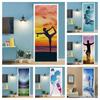Yoga Sports Pattern Door Stickers Football Basketball 3d Wallpaper Bedroom Boys Room Glass Window Privacy Cover Entrance Poster