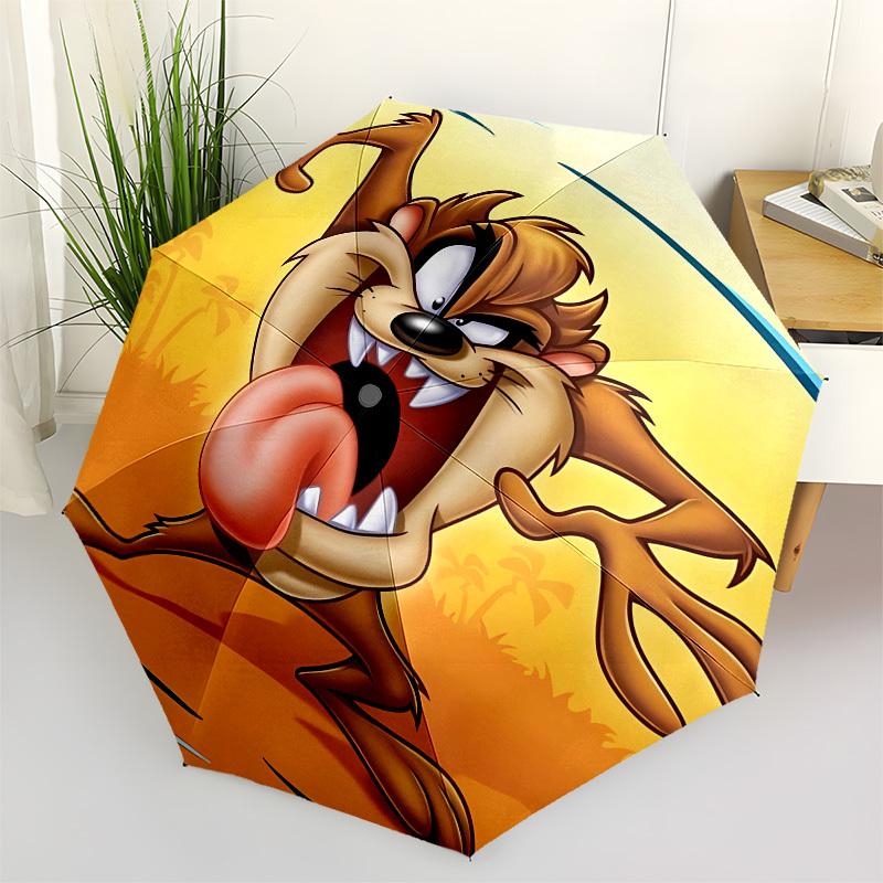 Tazmanian Devil, Cartoon Automatic Opening and Closing, 8 rib Structure Portable Umbrella, Suitable for Men and Women in All Seasons Perfec