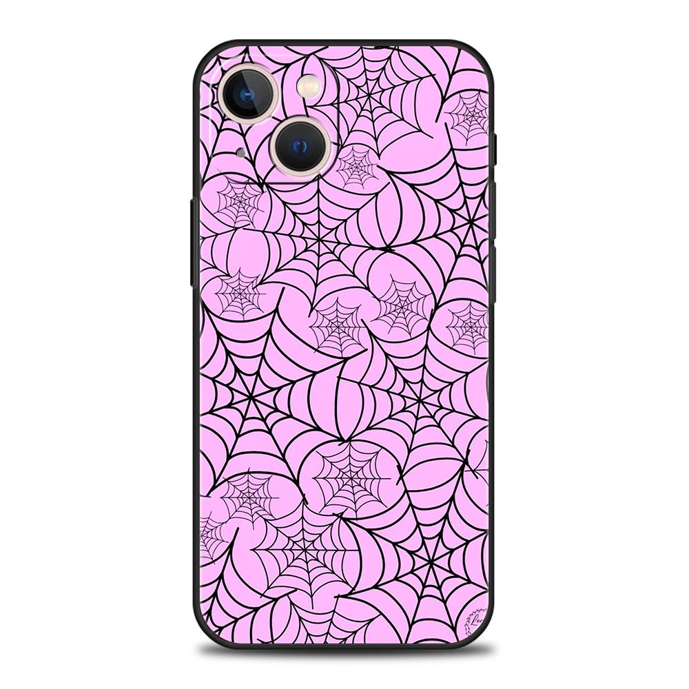 Роскошный мягкий чехол из ТПУ для iPhone 17 Air 16E 16 11 15 14 Pro MAX 12 13 7 8 Plus X XR XS SE 2022, черный, с рисунком паутины