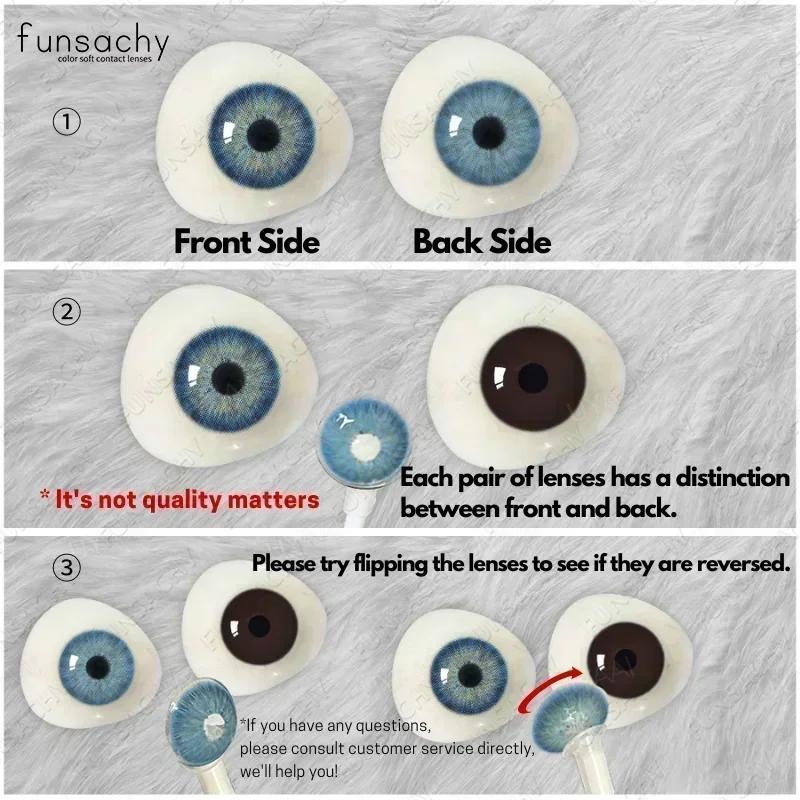 FUNSACHY 0~-8.00 Degree Color Contact Lenses for Eyes 2pcs Natural Black Brown Prescription Lens Myopia Eye Makeup Contacts Lens