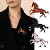 Oil Dripping Brooch Running Horse Sweater Cardigan Coat Business Suit Zodiac Animal Lapel