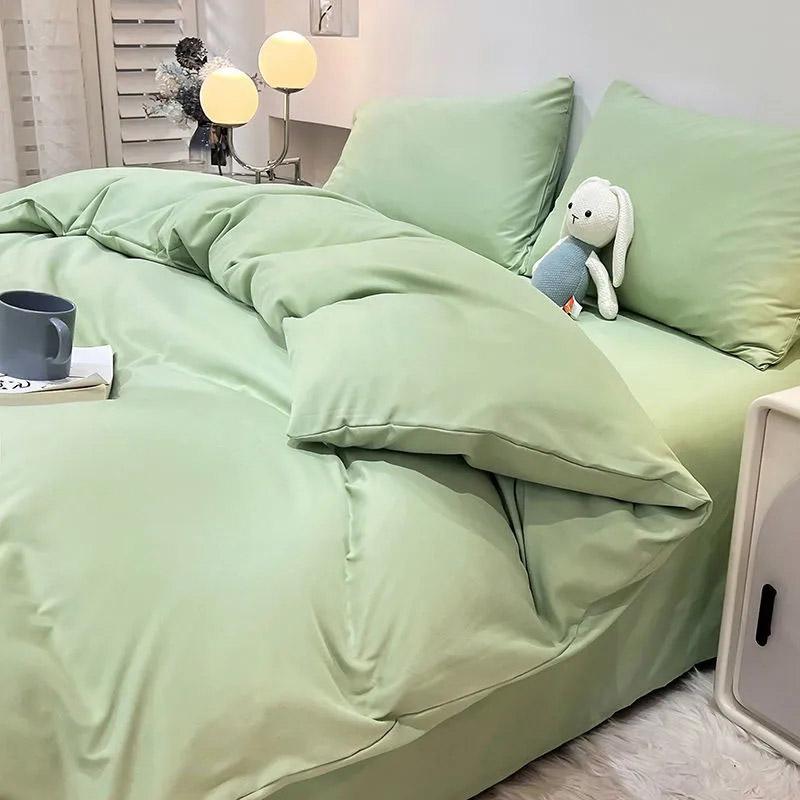 Student Dormitory 1.2m Bed Comfortable Sheet Three Piece Set Double Bed Home Textile Solid Color Quilt Cover Four Piece Bedding Sets