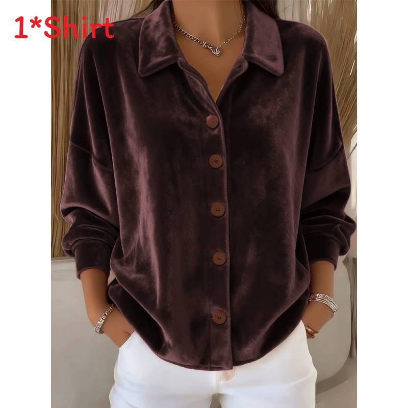Polyester Long Sleeve Shirt Cardigan With Buttons For Casual Winter Wear