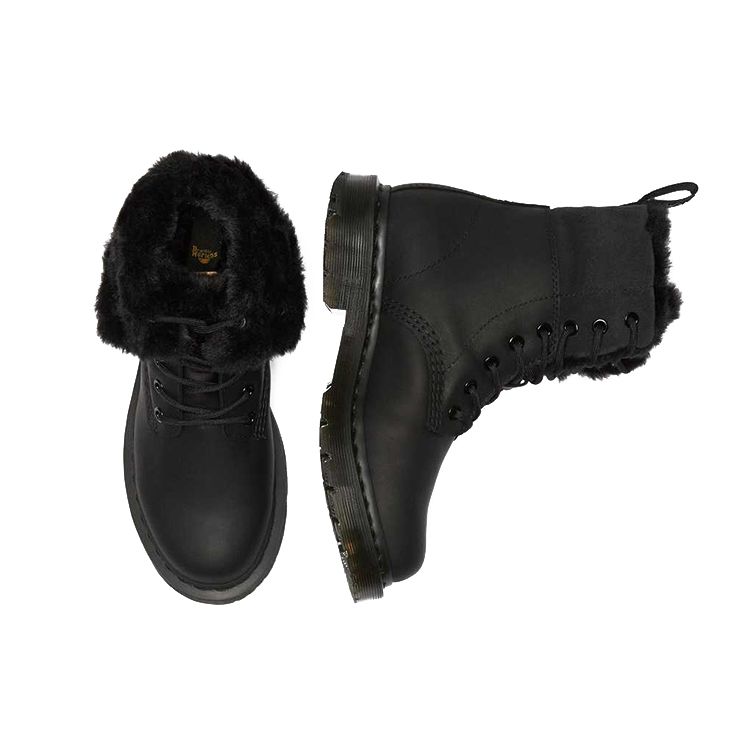 Dr. Martens 1460 Wintergrip Кожаные уличные повседневные ботинки Женские ботинки Черные 24015001