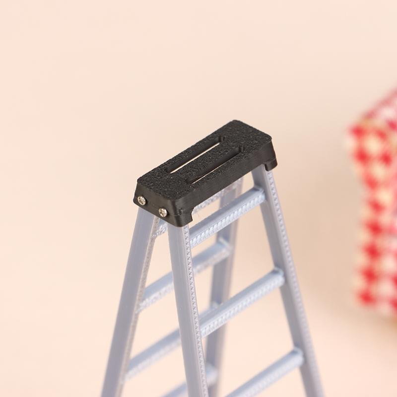 1:12 Dollhouse Mini Plastic Ladder Model Dollhouse Furniture Ladder Decor Toy Accessories Micro Scene Construction Props