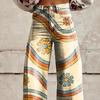 Women Casual Trousers Colorful 3D Floral Printing Flared Leg High Waist Plus Size Jeans Button Zipper Closure with Pockets Lojng Pants for Dating