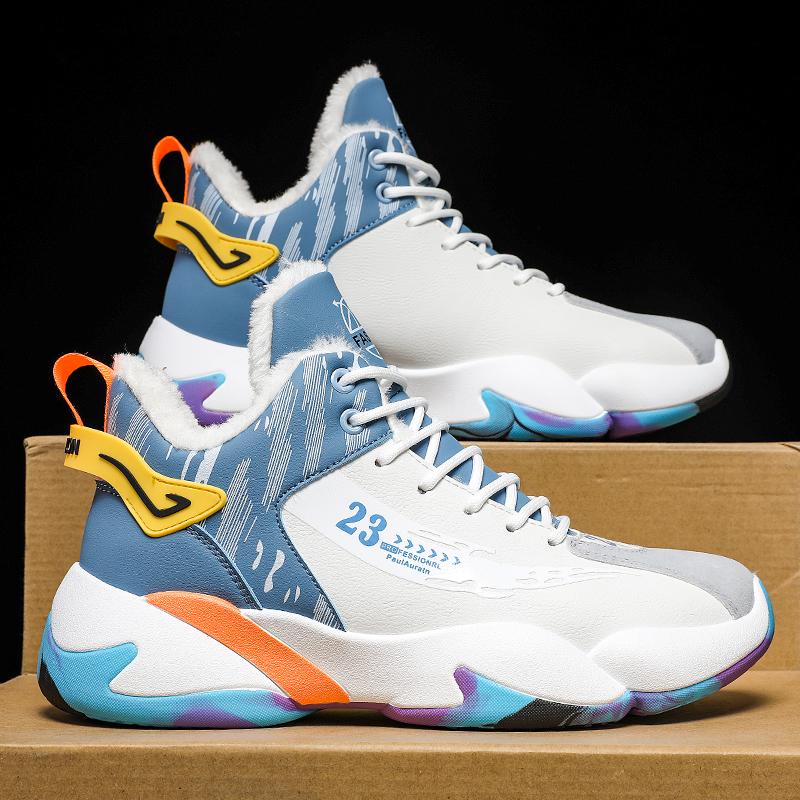 Новые модные осенние сетчатые повседневные туфли на толстой подошве, увеличивающие рост, высокие кроссовки для баскетбола для мужчин, модные и теплые кроссовки