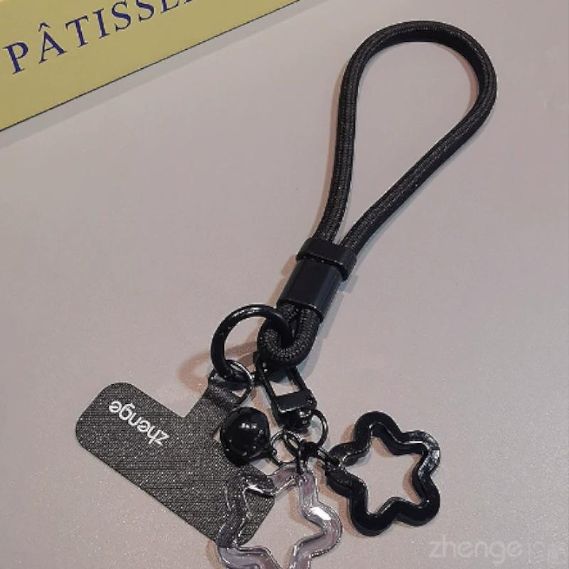 Женский хлопковый плетеный шнурок для телефона с подвеской-колокольчиком в виде звезды и дизайном дофамина