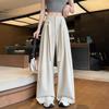 2025 Summer Plus Size Women Wide Leg Pants High Waist Basic Elastic Pants Loose Casual Trousers Pleated Pants 5XL